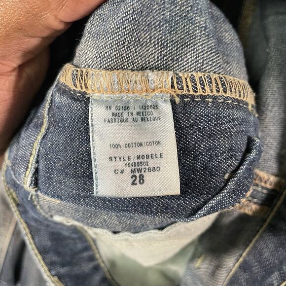 Guess Jeans Skirt Blue Women’s 28 Pleated Mini Y2K Distressed Denim - Picture 5 of 7